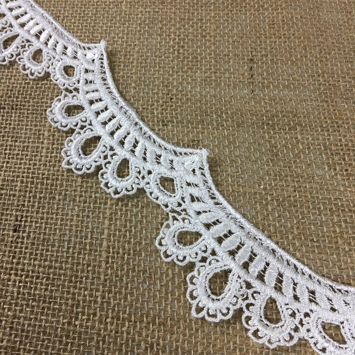 Lace Trim Scallops Royal Drapes Venise 2" Wide, Choose Color, Many Uses Garments Decorations Crafts Veils Tops Dance Theater Costumes DIY Sewing