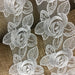 Lace Trim Rose Flower Embroidered Sheer Organza, 2.5" Wide, Choose Color, Multi-Use Garments Gowns Veils Bridal Communion Christening Costumes Decoration