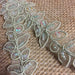 Beaded Trim Lace Corded Sequined Hand Beaded Organza Simple Gorgeous Double Border Floral Leaf Design, 1.25" Wide, Choose Color