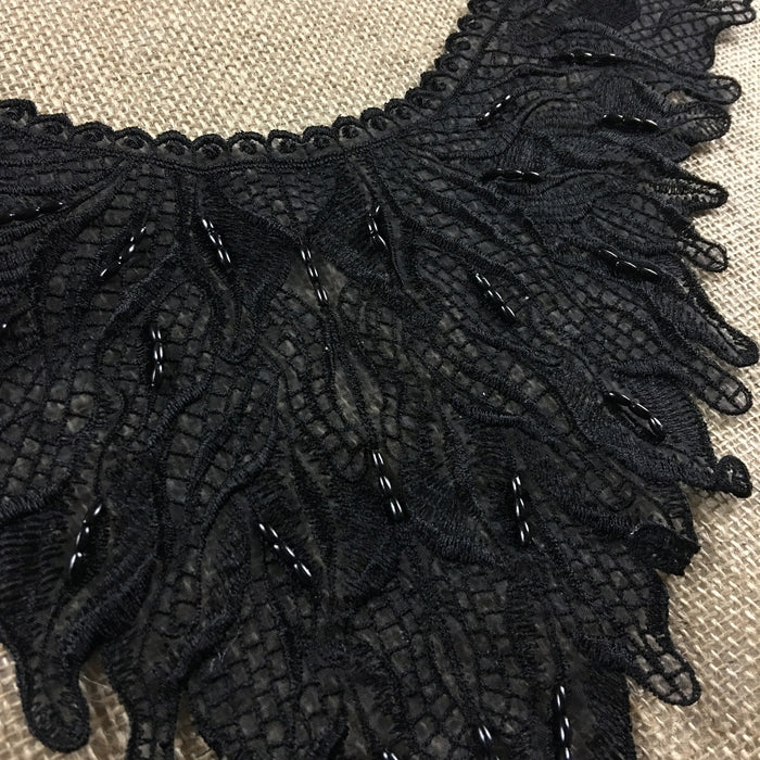 Beaded Applique Piece Lace Yoke Neckpiece Elegant Wild Bohemian, 15"x12", Garments Dance Theater Costumes Tops DIY Sewing ⭐