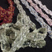 Beaded Trim Lace Embroidered Hand Beaded Sequined Organza Exquisite Detailed Double Border. 1/2" Wide, Choose Color. Multi-Use Garments Costumes