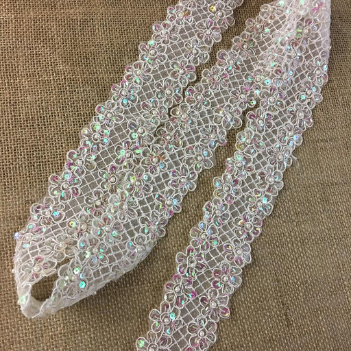 Crystal Rhinestone Beaded lace trim Diy craft clothing decorative
