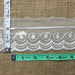 Trim Lace Scallopes Embroidery & Clear Sequins on Soft Mesh, 2" Wide, Off White. Multi-Use Garments Sleeves Tops Decoration Theater & Dance Costume Slip Extender