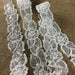 Bridal Lace Trim Alencon Embroidered Corded Beaded Sequined Organza, 1.75" Wide, Soft White, Multi-Use Veils Wedding Costumes Craft