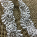 Bridal Lace Trim Embroidered Hand Beaded Organza Floral Design, 1.5" Wide, White. For Garments Children Communion Christening Baptism Cape Quinceanera