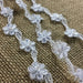 Bridal Lace Trim Embroidered Hand Beaded Corded Sequined Organza,1" Wide, White, for Garment Children Veil Costume Communion Christening Baptism Cape