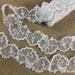 Bridal Veil Lace Trim Corded Beaded Sequined Organza Ground, 3.75" Wide, Choose Color for Garment Communion Christening Baptism