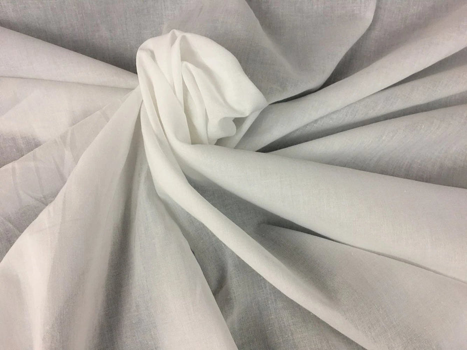 Lawn Cotton Fabric, Plain Soft Cotton Fabric, 58" Wide, White, Many uses Garments Costumes Curtains Table Cover DIY Sewing Back Drop Communion