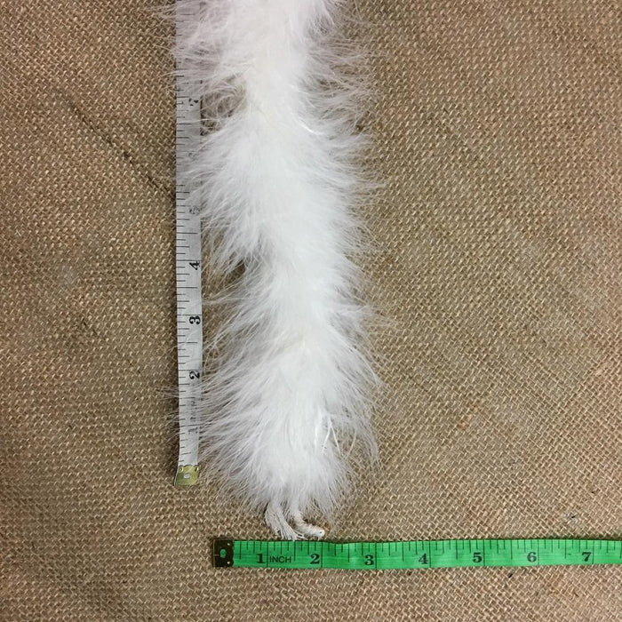 Marabou Feather Boa Trim, 2 yards long, Heavy Thick 25-30 Gram, Treated Goose Down Feather String. Garments Gown Communion Sash ⭐