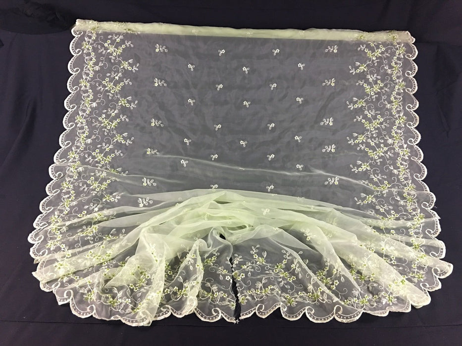 3D Bridal Beaded Fabric Embroidered Organza Sheer Beautiful Show Boat Design, 52" Wide, Garment  Dolls Costume Decoration ⭐
