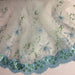 Bridal Beaded Fabric Satin Border Embroidered Organza Starburst Flower Design, 52" Wide, Choose Color, Multi-use Garment  Dolls Costume