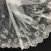 Bridal Organza Fabric Happy Flower Party Design, 52" Wide, White with Silver Sequins, Multi-Use Garment Skirt Dolls Communion Baptism 