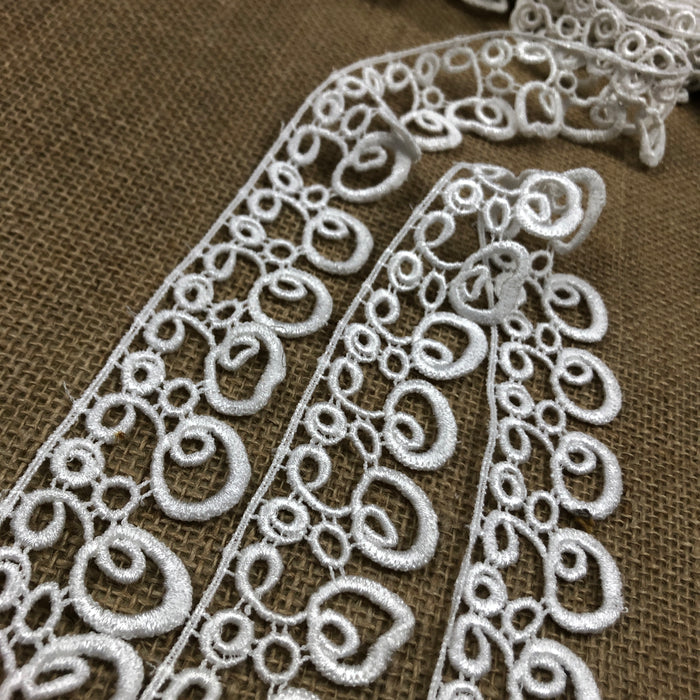 Lace Trim Spirals Venise, 1.5" Wide, Music Key Note Design Multi-Use Garments Bridal DIY Sewing Slip Extender Crafts Veils Costumes Scrapbook