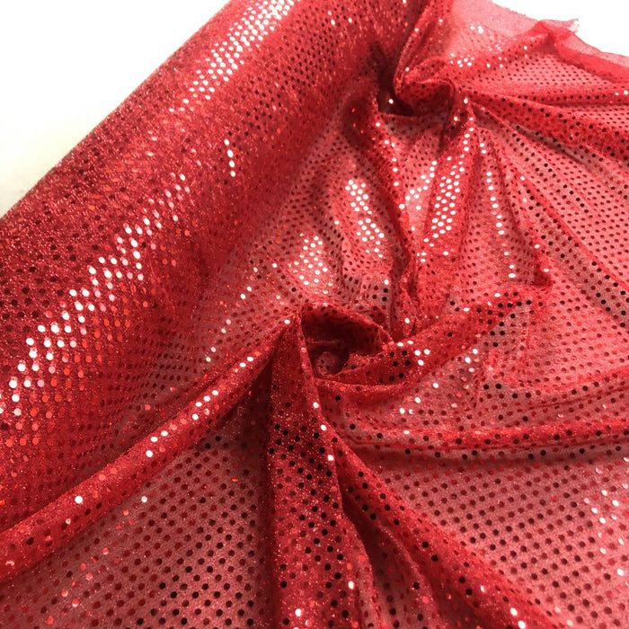 Shiny Spots Fabric With 3mm Confetti Dot Sequins on Glittery Mesh Fabric 38" with Spots, 42" total width, Costume Theater Dance Holiday Decoration ⭐