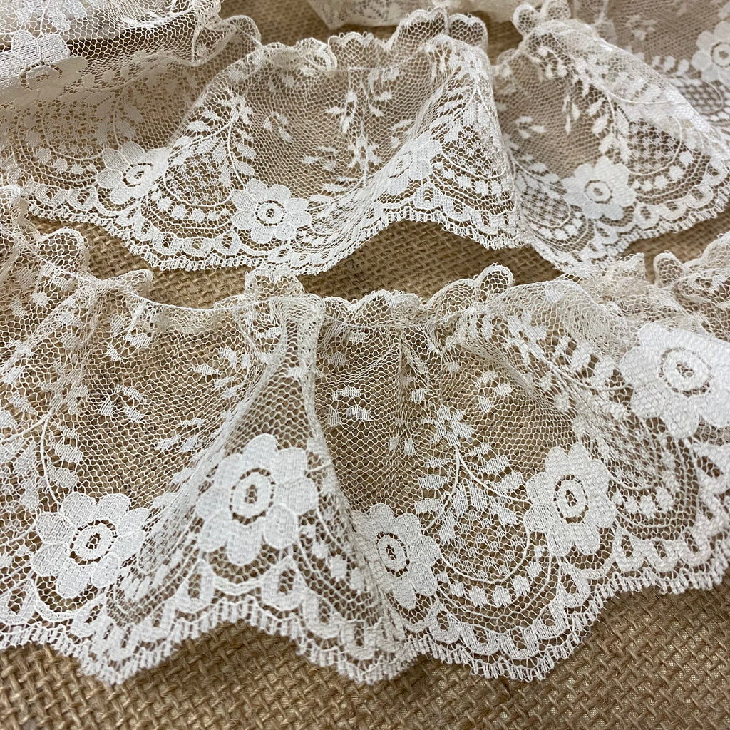 Buy Ruffle Lace Trim Online | Ruffled Gathered Trim Lace — Amore Lace ...