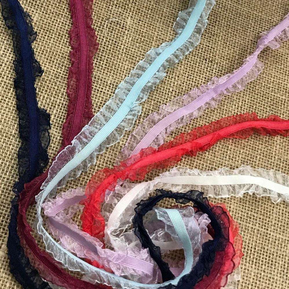 Buy Ruffle Lace Trim Online | Ruffled Gathered Trim Lace โ Amore Lace ...
