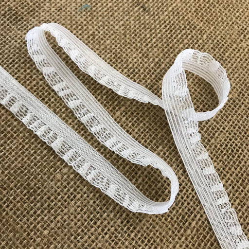 Simplicity Trim, White 1 1/4 inch Embroidered Lace Mesh with Scallop Edge  Trim Great for Apparel, Home Decorating, and Crafts, 1 Yard, 1 Each 
