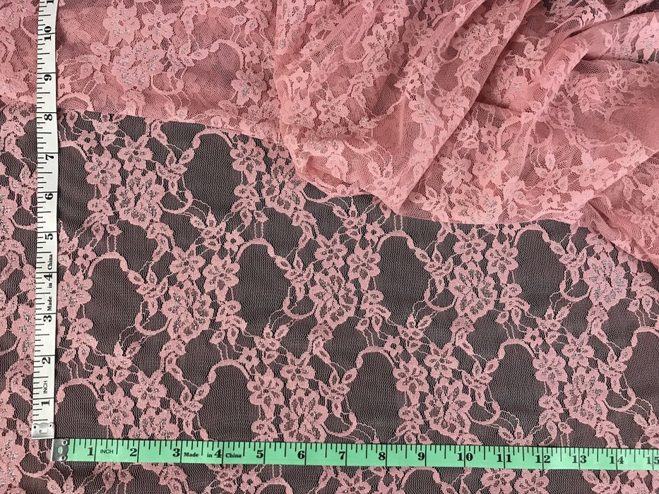 Stretch Lace Fabric, 4-Way Stretch, Nylon Spandex, 58" Wide, Choose Color, Multi-Use: Tops Garment DIY Sewing Decoration