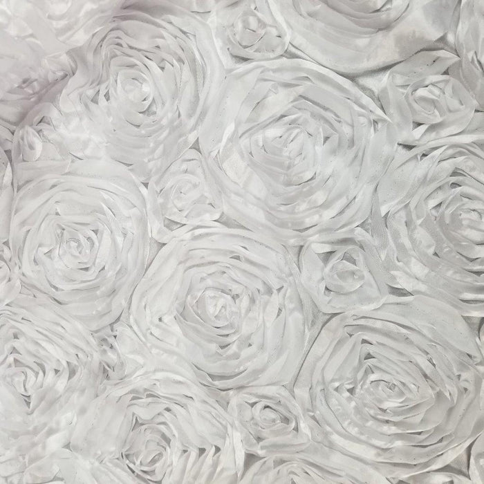Satin Rosette Fabric, Satin Ribbon Circle Flower, 50" Wide, Choose Color, for Bridal Garment Costume Backdrop Table Cover Overlay DIY Sewing