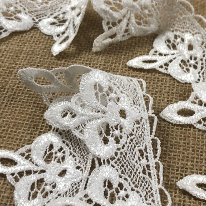 Trim Lace Emblem Venise, 2.5" Wide, Multi-use Garments Bridal Dress Top Costume Slip Extender Decoration Scrapbooks