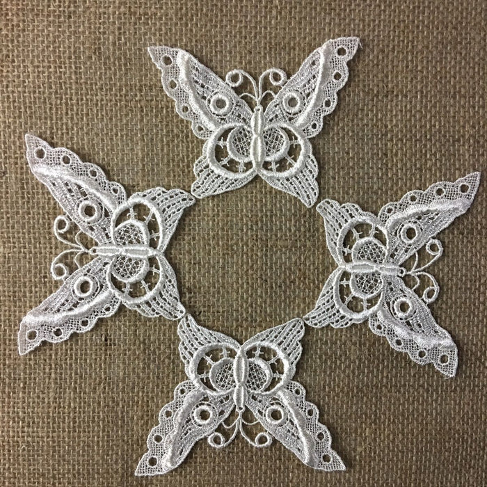 Butterfly Applique Lace Embroidery Venise Piece Motif Patch 3"x4" Garments Costume DIY sewing Arts Crafts Scrapbooks. ⭐
